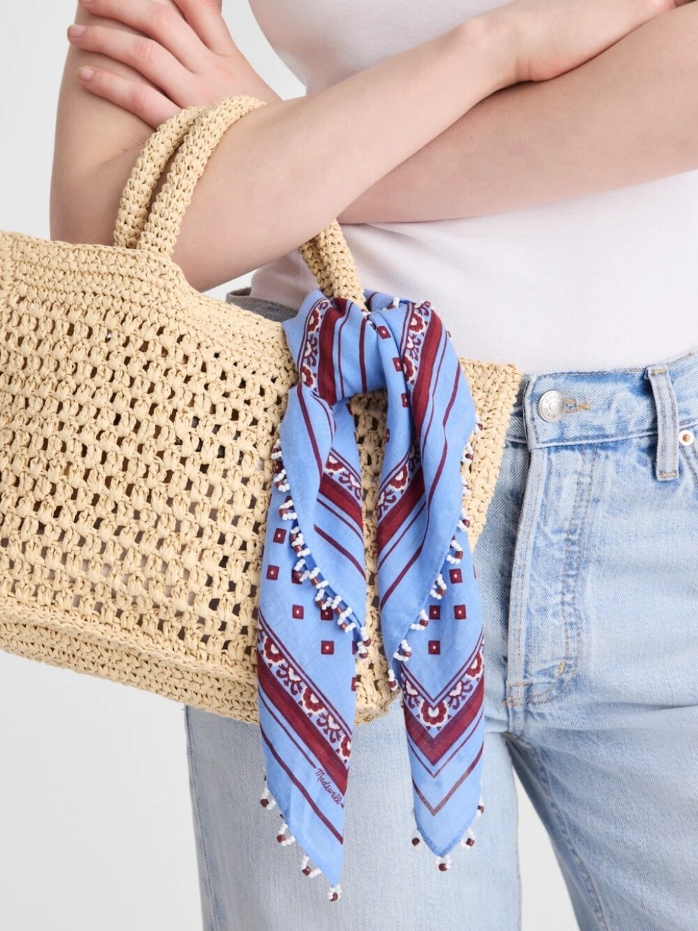 Madewell Beaded Bandana in Cotton